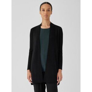 Eileen Fisher Black Open Front Cardigan Jacket S